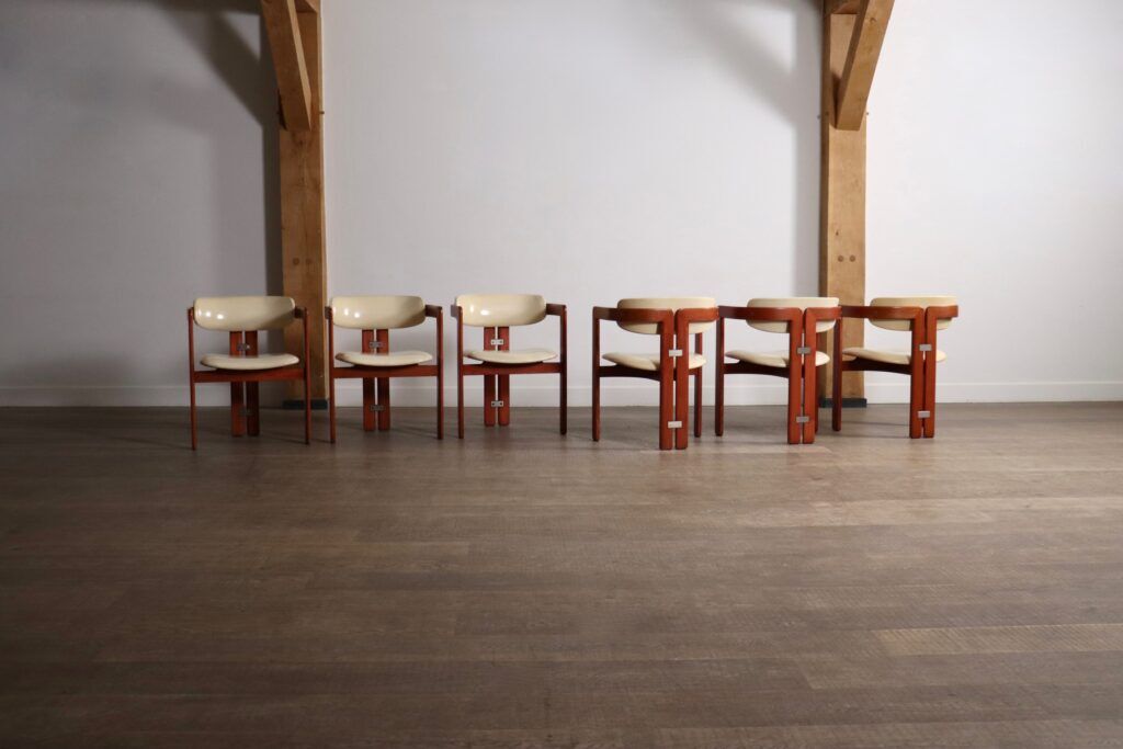 Ensemble de 6 chaises Augusto Savini Pamplona pour Pozzi, Italie 1965