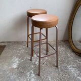 Paire de tabourets de bar vintage en métal