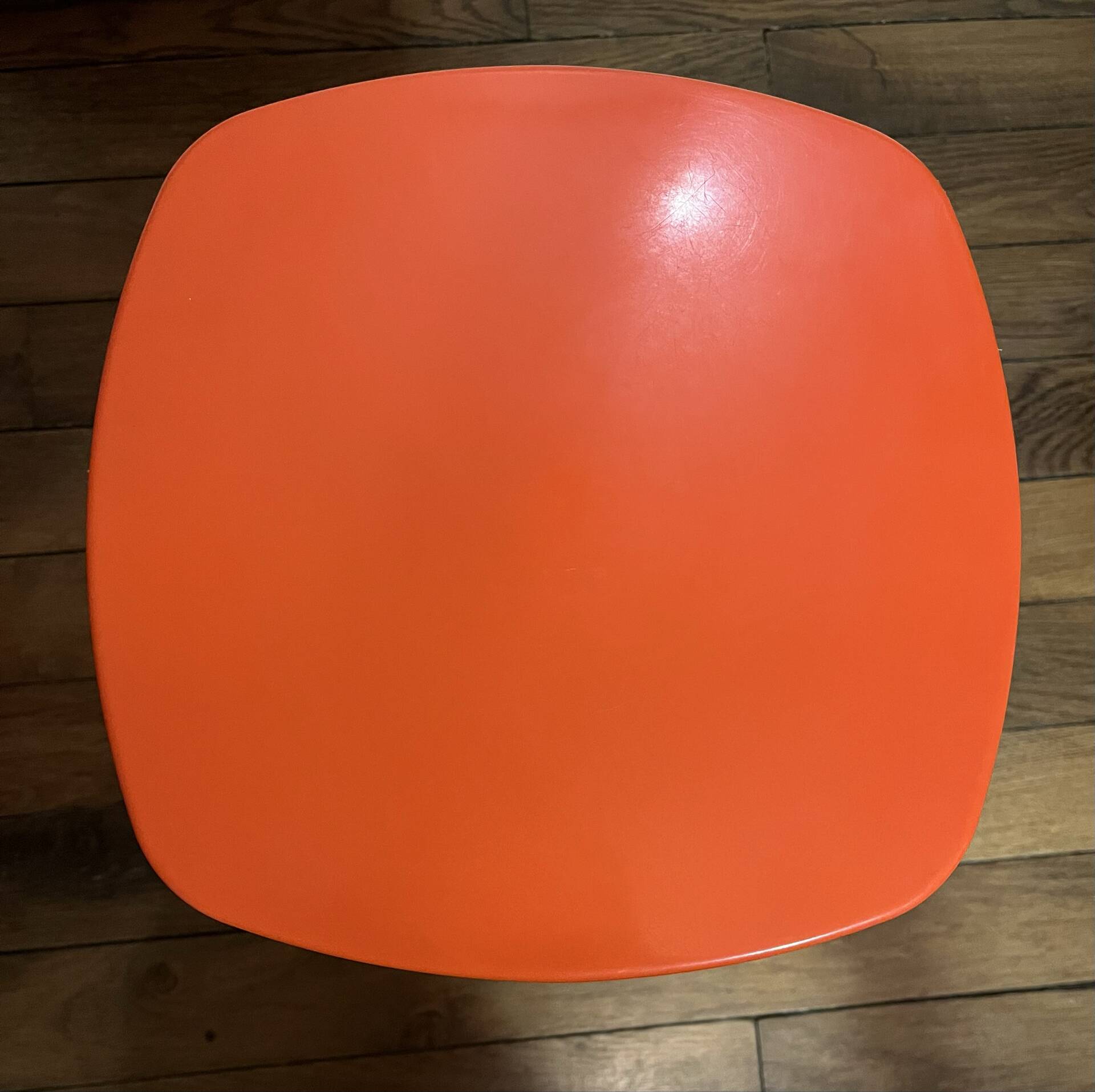 2 vintage orange Pola stools