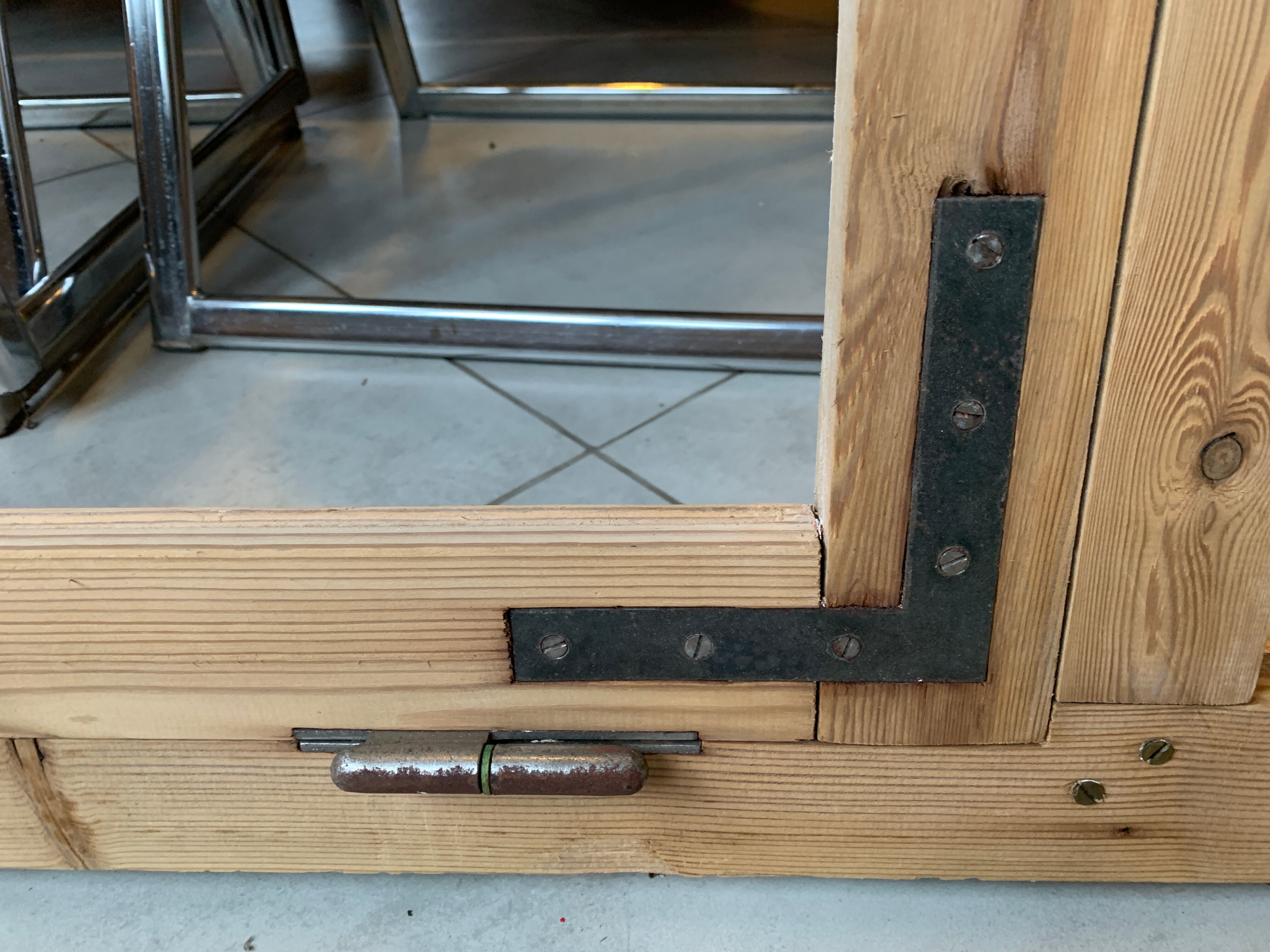 Old wooden workshop window