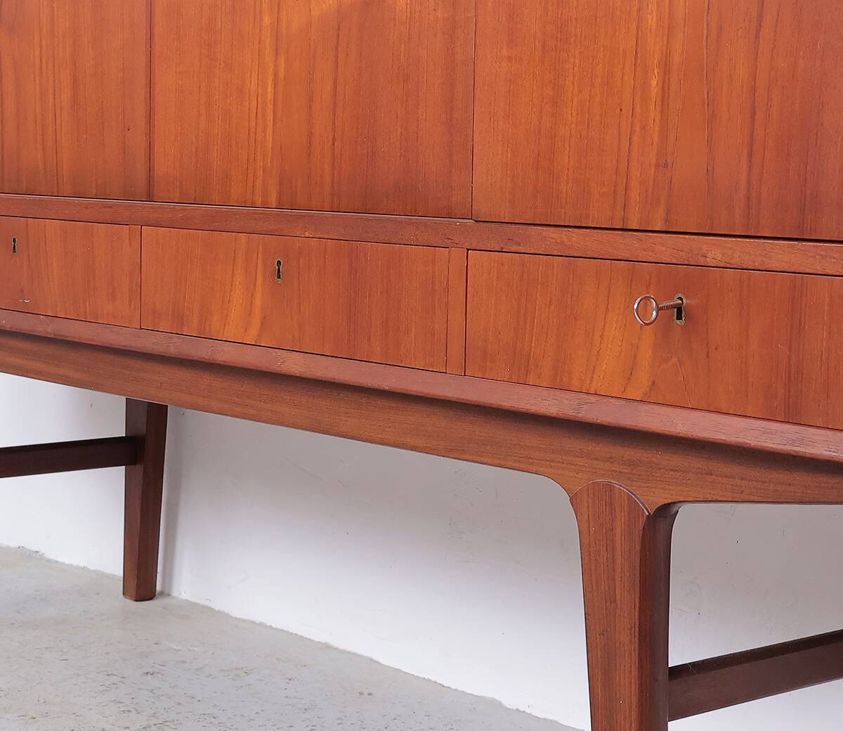Danish design teak highboard, 1960s