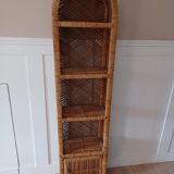 Rattan shelf vintage peacock style