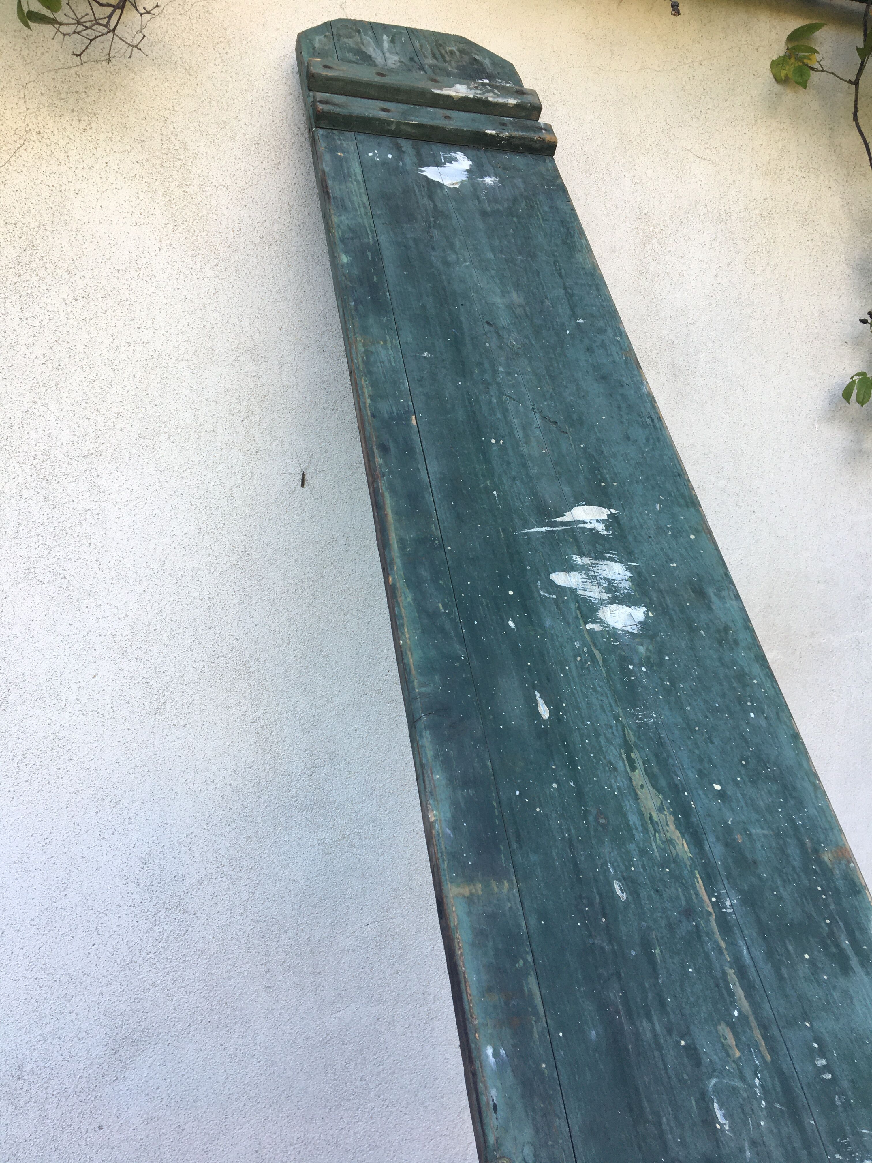 Wooden trestle bench