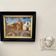 Oil painting "Sicilian Feast" in glass, 19th-century wooden frame.