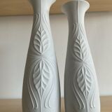 Trio of Op Art vases by KPM Germany in biscuit porcelain