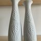 Trio of Op Art vases by KPM Germany in biscuit porcelain