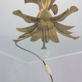 Hollywood regency Hans Kogl palm tree table lamp metal gold gilt 1970