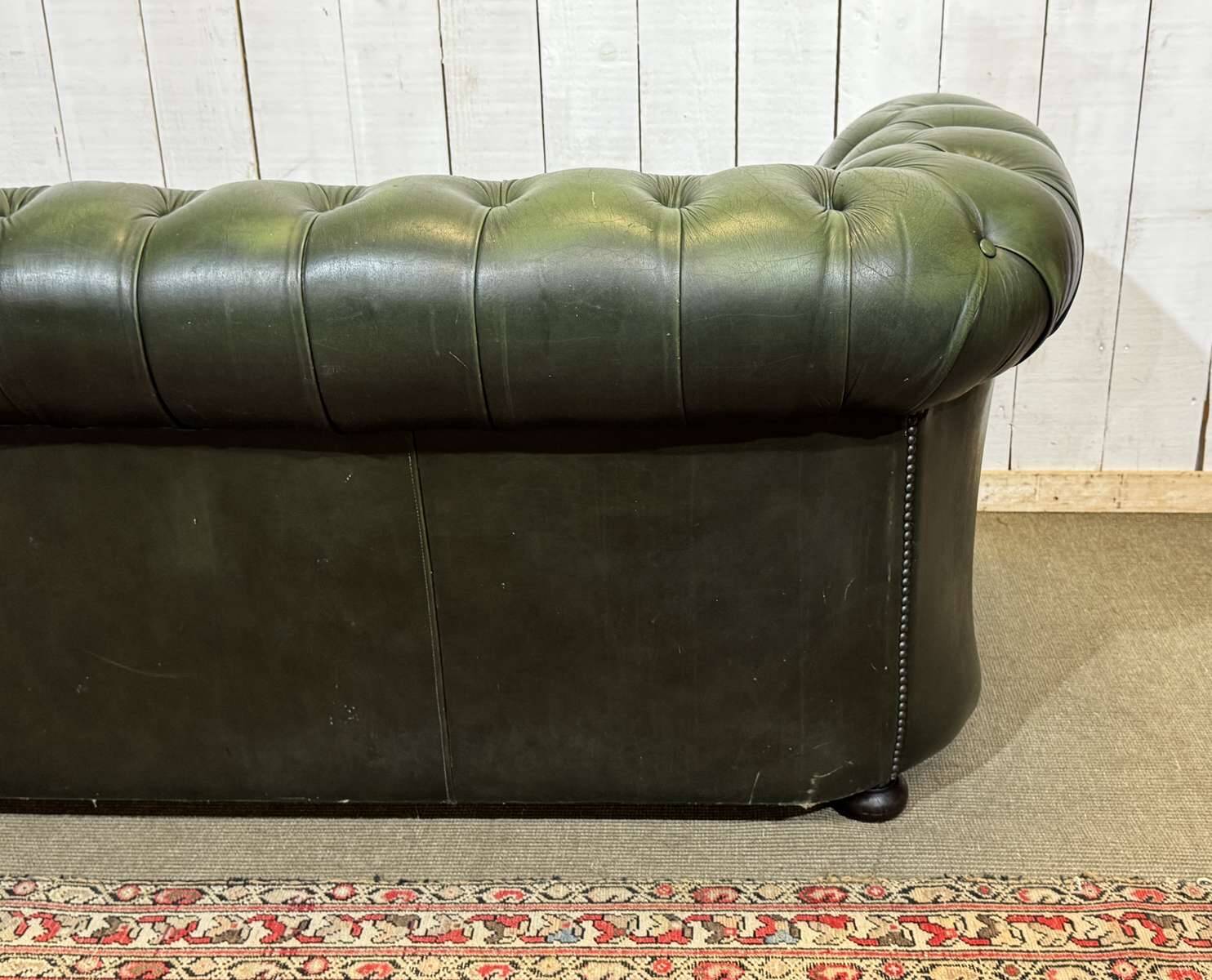1970s leather Chesterfield three-seater sofa