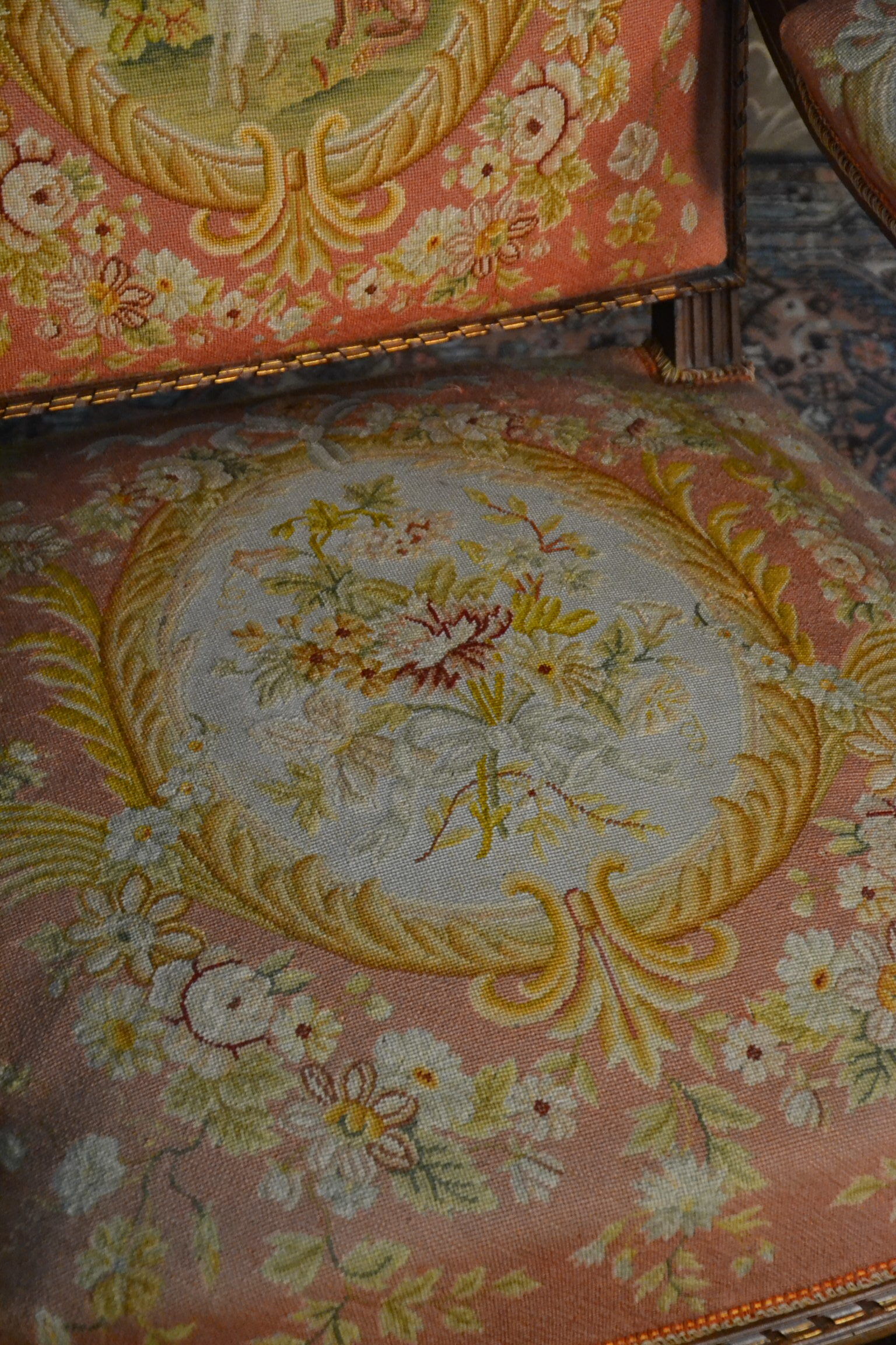 Pair of Louis XVI Style Armchairs in Walnut