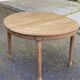 Renovated round Art Deco dining table, extendable, made of solid oak, 145cm.