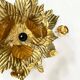 Vintage gold leaf metal flower wall light Florentine wall sconce