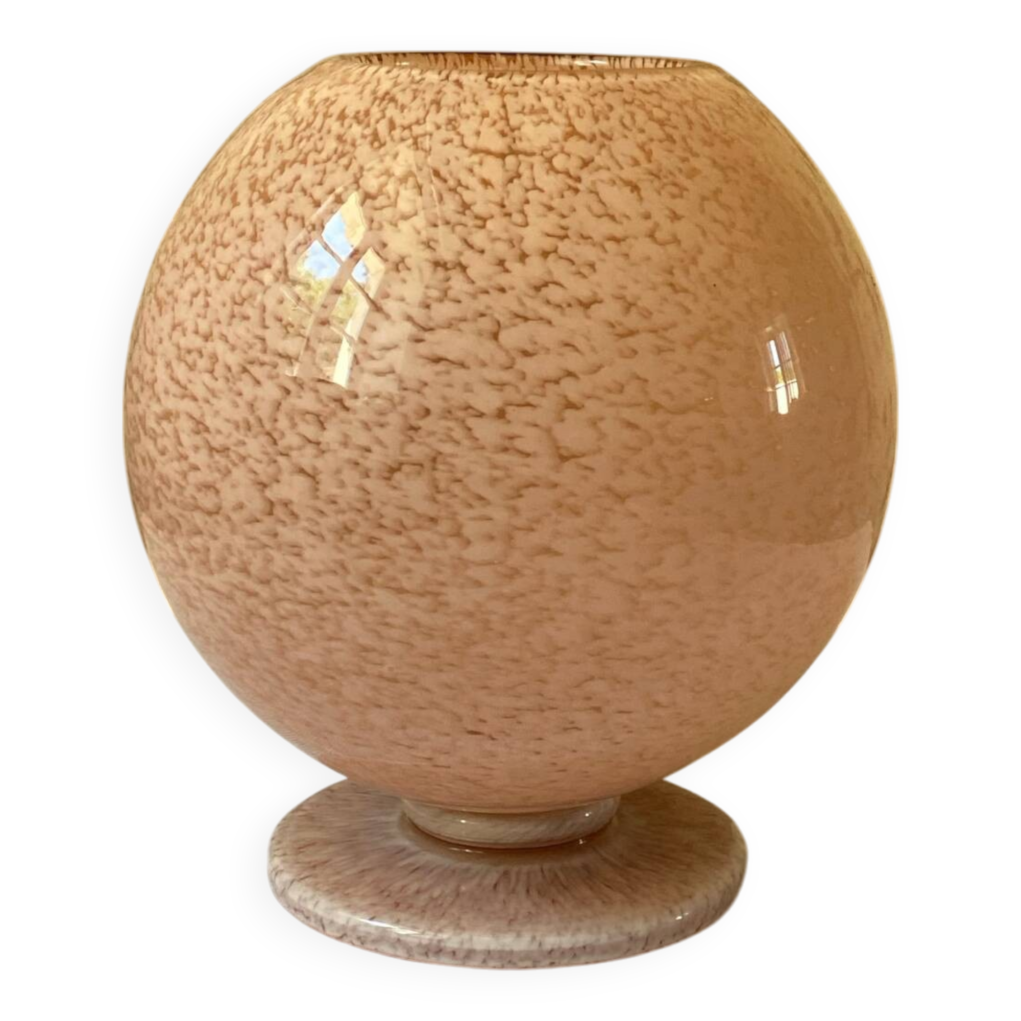 Art Deco vase in pink and white speckled Clichy glass – height 20 cm