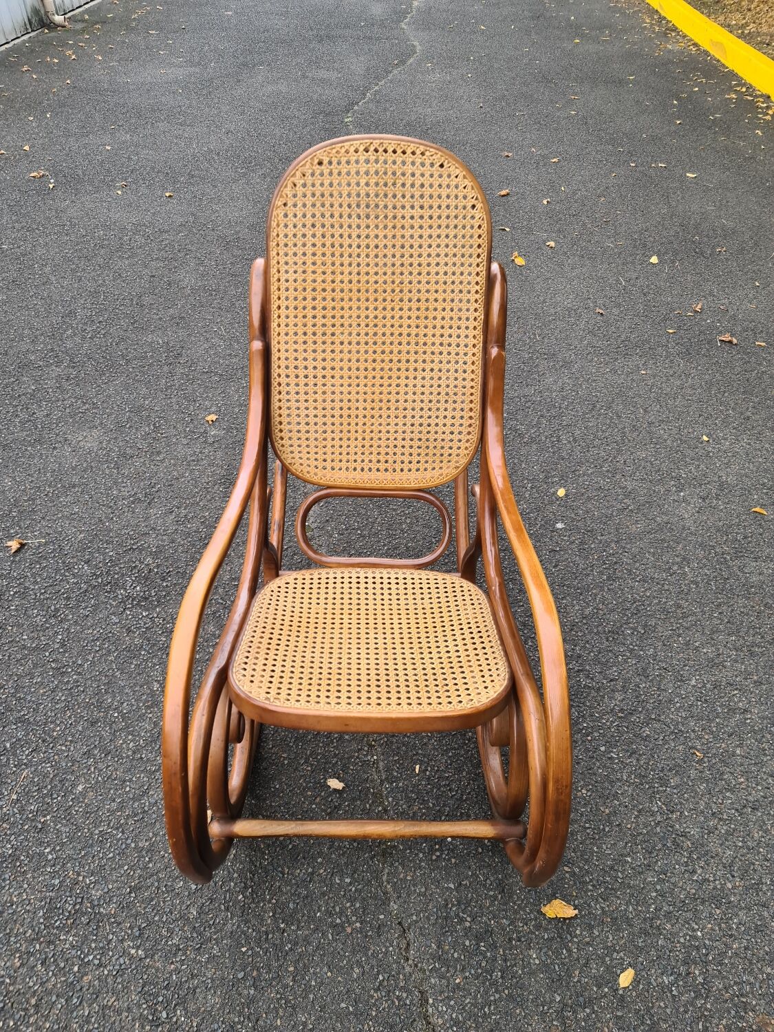 Rocking chair rattan and bentwood Vintage tuna