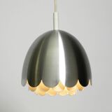 Small 1960s Space Age pendant lamp by Doria made of aluminum and metal