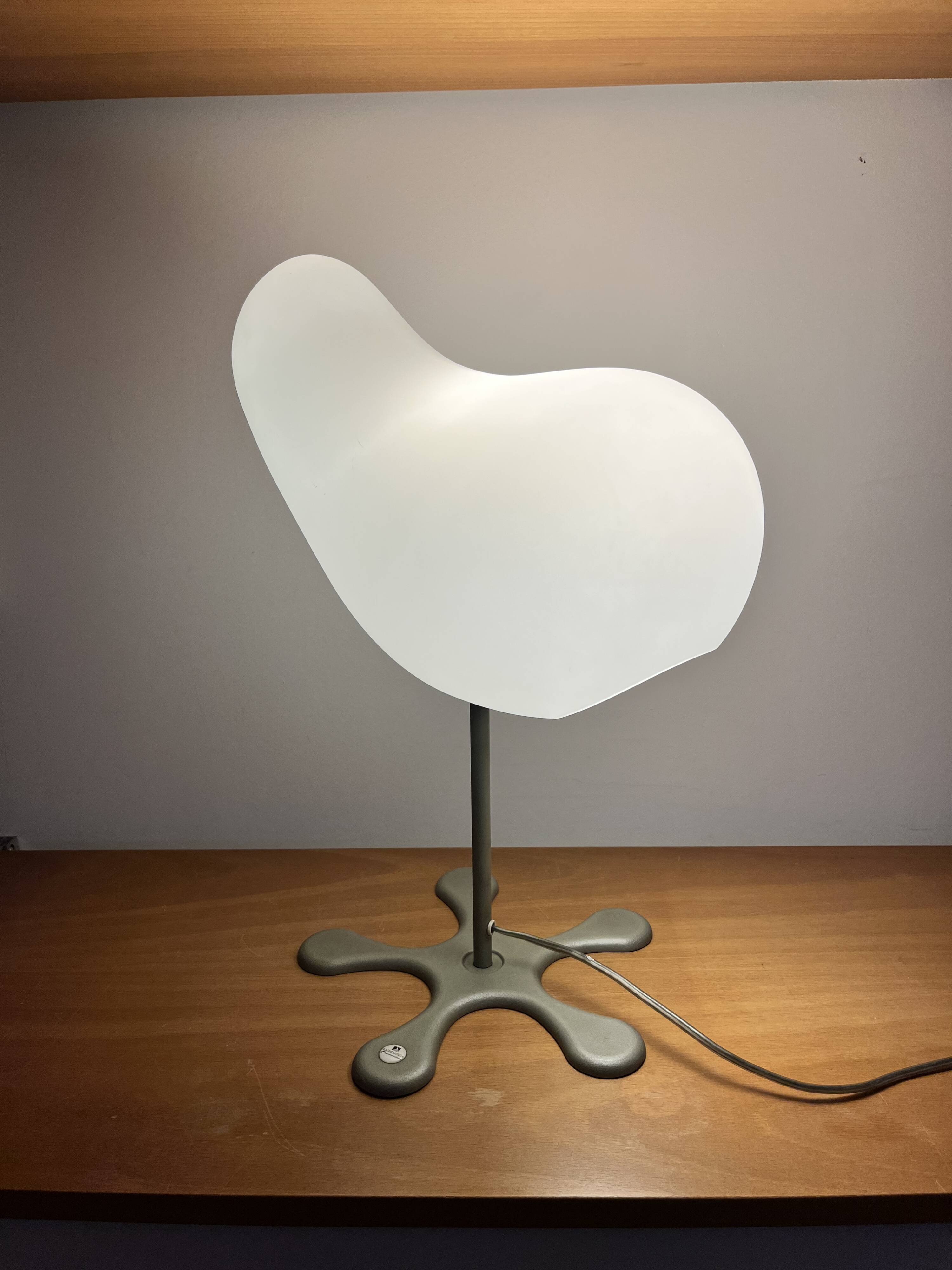 Lampe de table "Coco" design Aldo Cibic édition Foscarini - Métal gris & ve