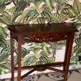 Vintage carved wooden console and aesthetics