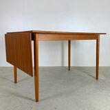 Danish MIdCentury Drop Leave Table in Teak Arne Vodder Style, 1960s Denmark