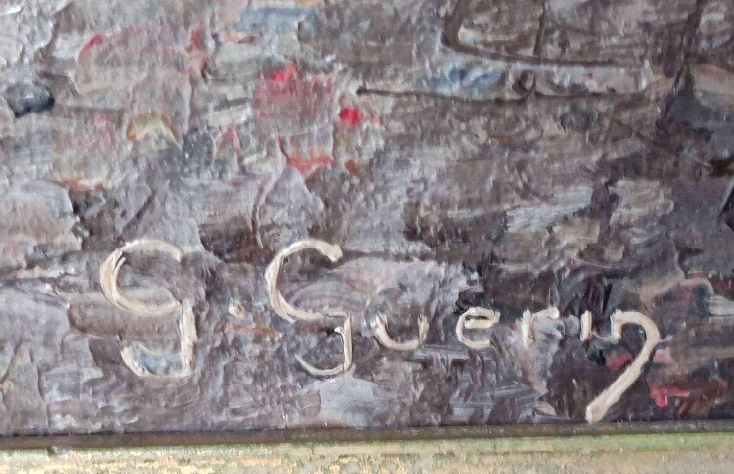 Old Oil Painting Notre Dame/Paris/Guérin Gabriel/19th Century