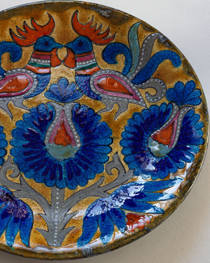 Large dish in Quimper earthenware signed Marjatta Taburet - 60s/70s