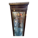 Louis XVI style display cabinet, in mahogany and mahogany veneer, with a red marble top with gallery