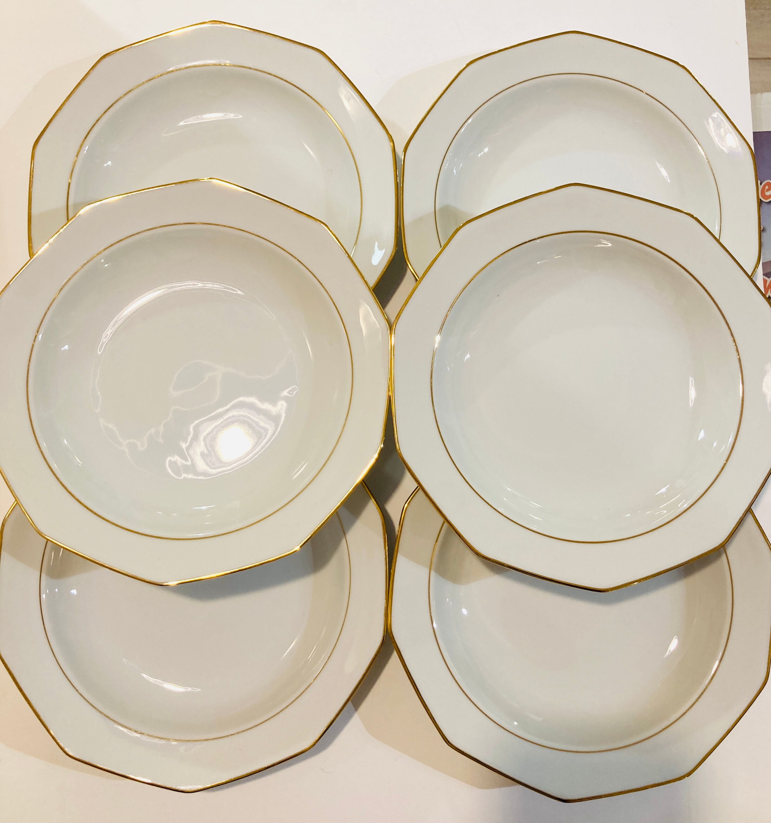 6 hollow plates white & gold winterling marktleuthen bavaria-retro-kitchen-vintage