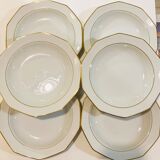 6 assiettes creuses blanche & doré winterling marktleuthen bavaria
