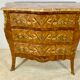 Commode marquetée Louis XV plateau marbre