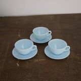 Three blue cups Duralex