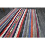 1970s Vintage Turkish Oushak Handmade Wool Cotton Red Runner Rug 95x252
