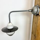 Industrial Factory Wall Light with Enamel Shade, 1960s