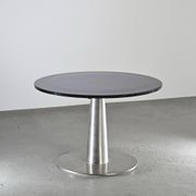 Blown glass and steel dining table by Perrin & Perrin, circa 1990.