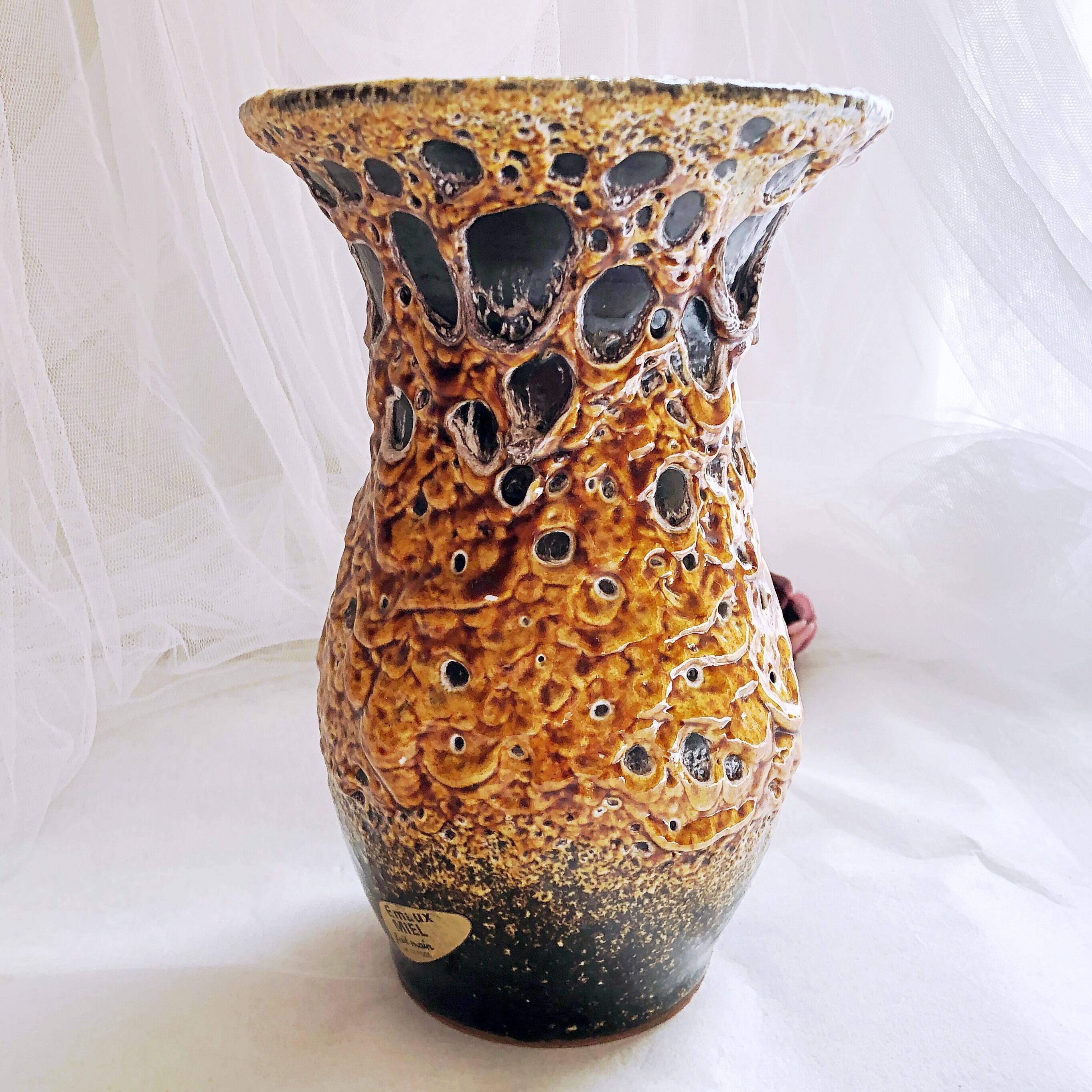 Handmade Emeaux Honey Tupilier Vase 22 cm