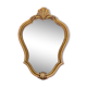 Petit miroir mural rocaille vintage en résine dorée