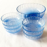 Dessert service in blue Arcopal