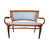 Curved wooden bench