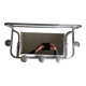 Portemanteau mural en aluminium avec miroir orientable, 5 patères et un porte chapeau, années 50
