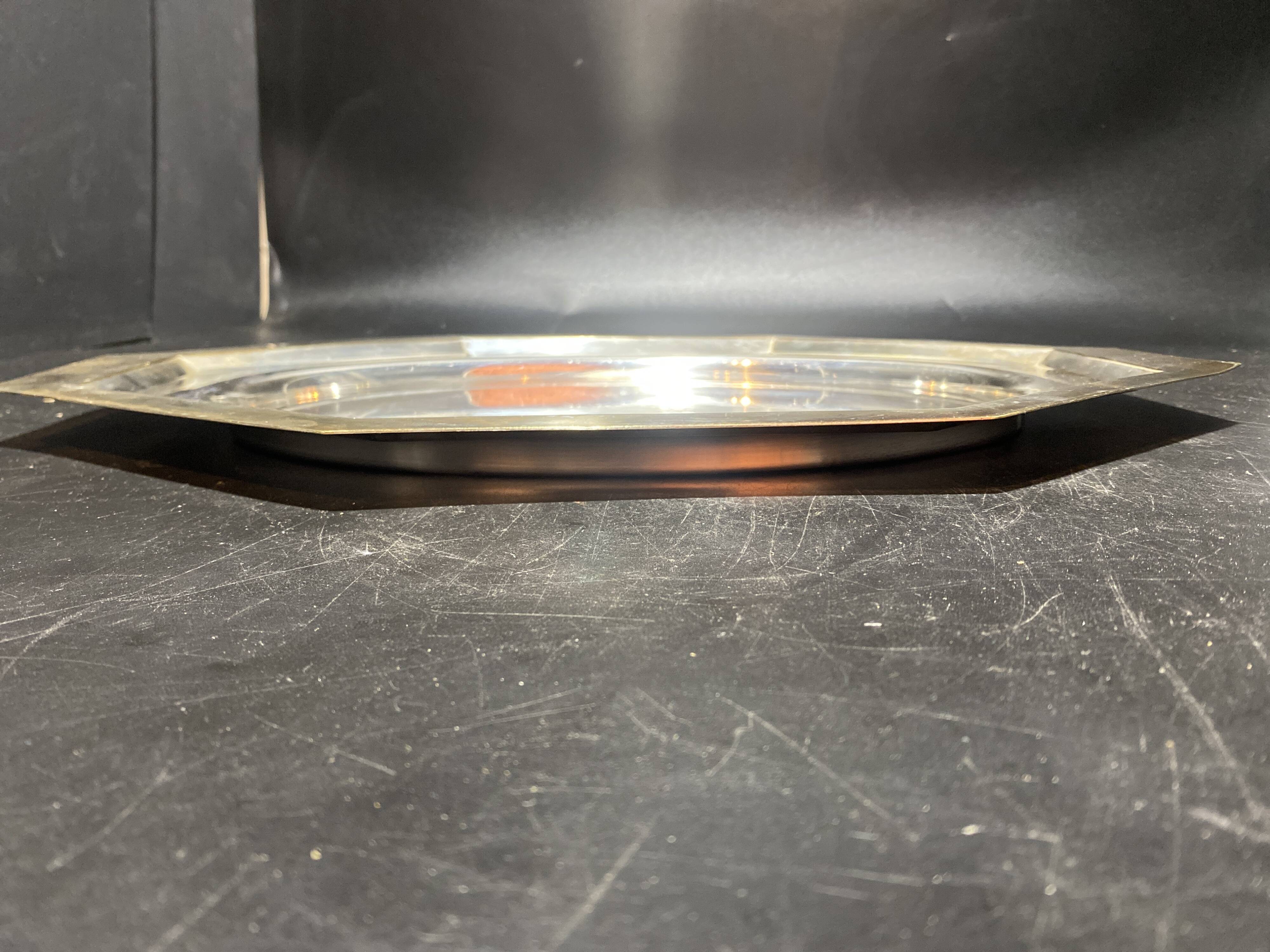 Silver plated metal dish