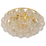 Spectacular Sputnik Flush Mount Glass Snow Balls by Doria, Germany, 1970s