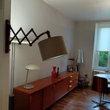 Scandinavian teak accordion lamp from the 1960s.