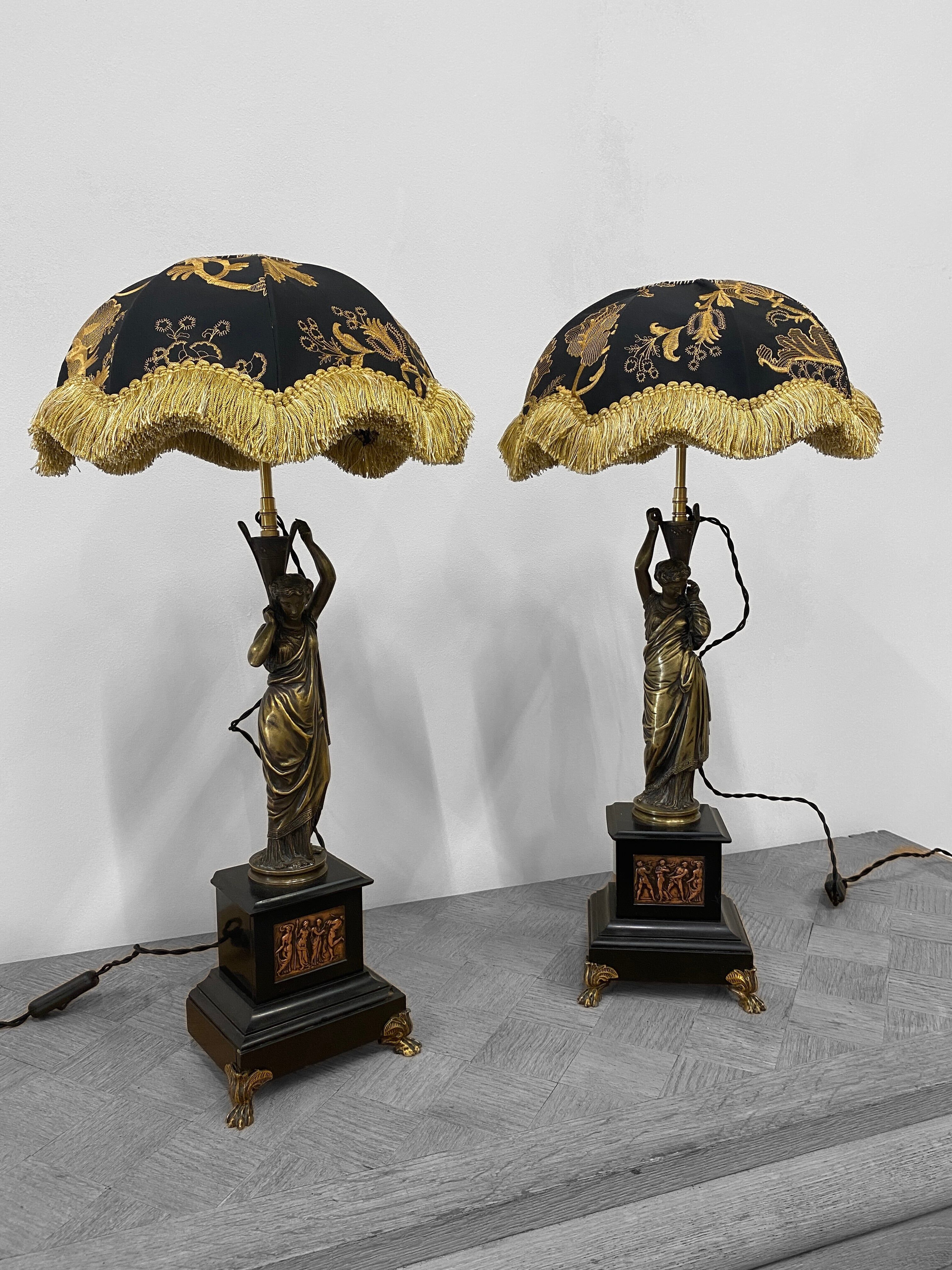 Pair of antique lamps