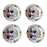 4 bread plates in Gien earthenware "Bouquet"