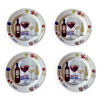 4 bread plates in Gien earthenware "Bouquet"