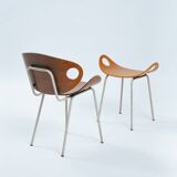 Olof Kettunen Chair and Stool for Merivaara, Finland 1950s