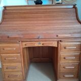 American solid oak desk with antique patina
