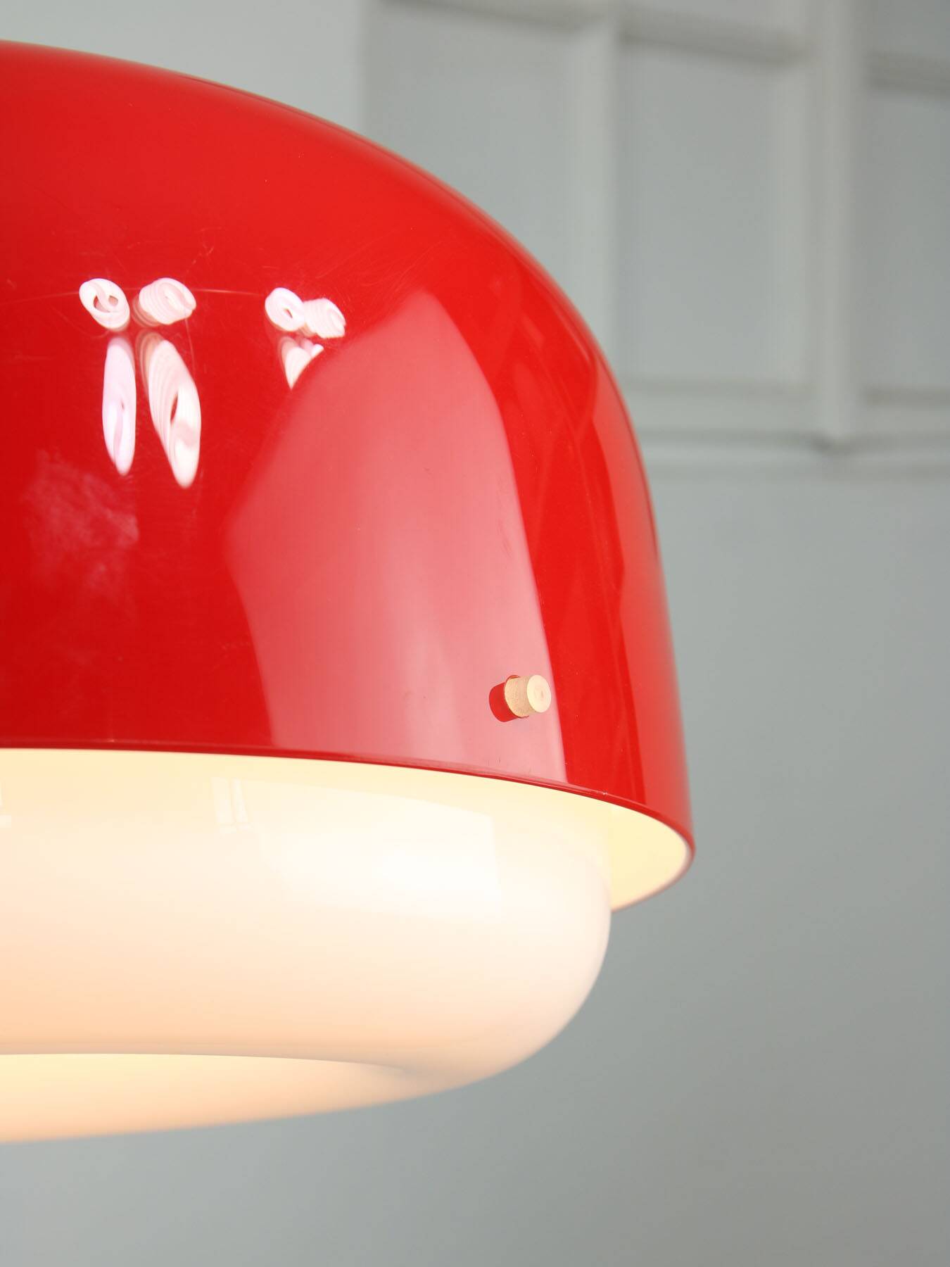 Space-age Red Medusa Pendant Lamp by Luigi Massoni for Guzzini, 1970s