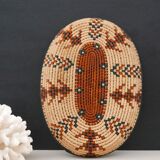 Braided ethnic oval basket