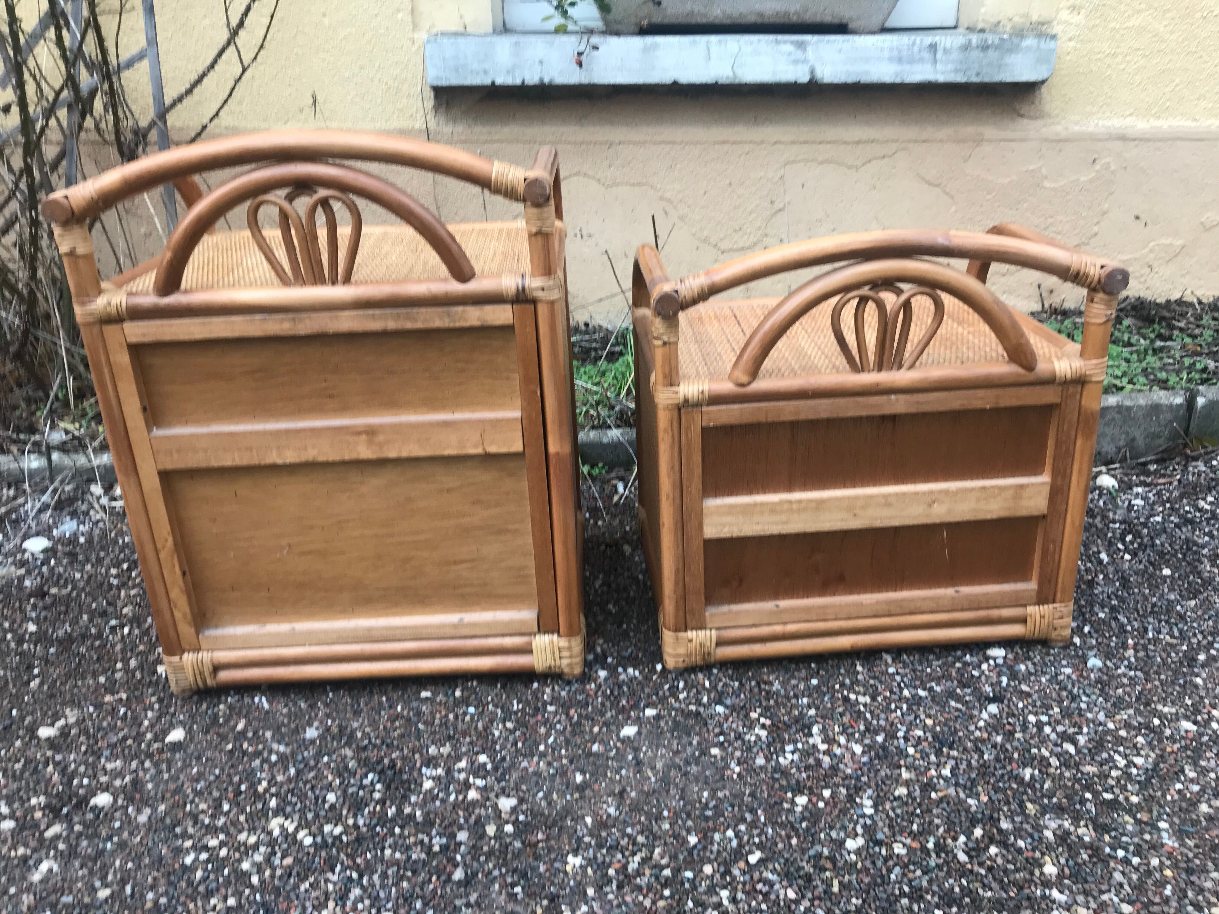 Rattan bamboo bedsides