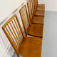 Lot de 6 chaises en hêtre massif vintage bois bicolore design annee 60