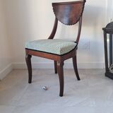 Pair of mahogany gondola chairs – Empire style – 20th century, restored