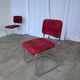 Cesca Style Dining Chair: Red Fabric, Tubular Frame, 1970s ( 2 in stock)